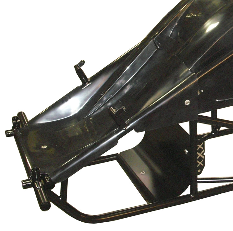 Sprint Car Dual Duct Inside Rail Nose. Black.