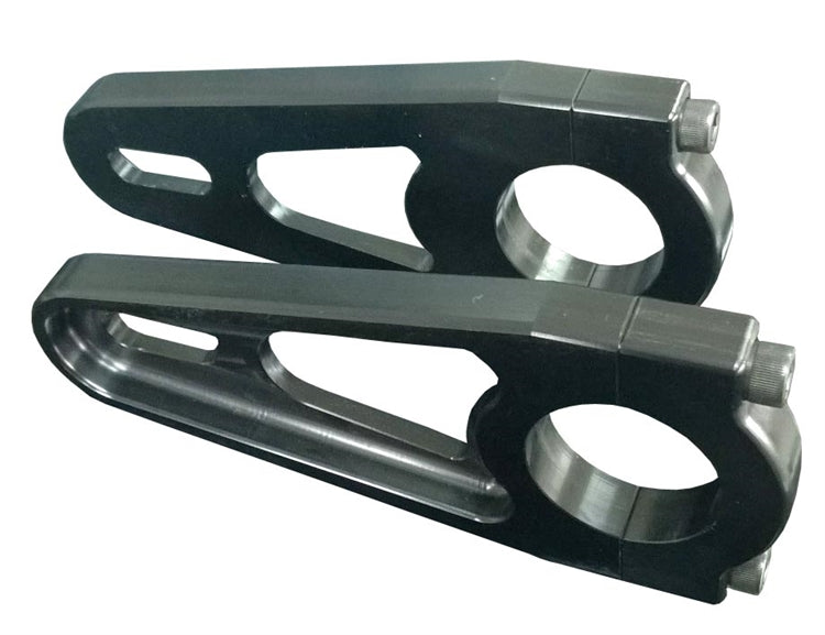 Sprint Car Adjustable Tail Tank Clamp Set. Black.