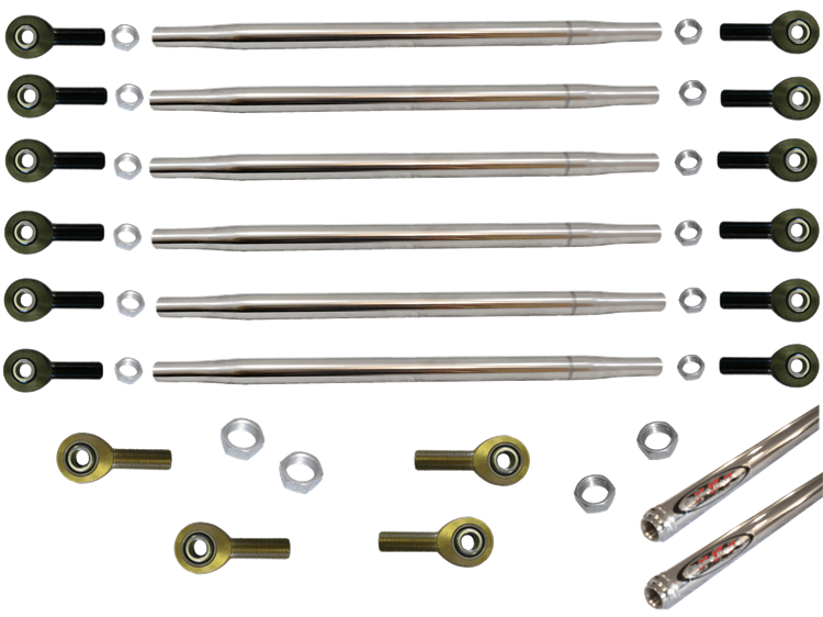 Sprint Car Radius Rod Kit-Polished (Complete with Drag Link and Tie Rod)