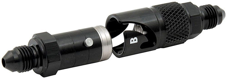 -4 Quick disconnect brake line fitting.  Aluminum.  Black.