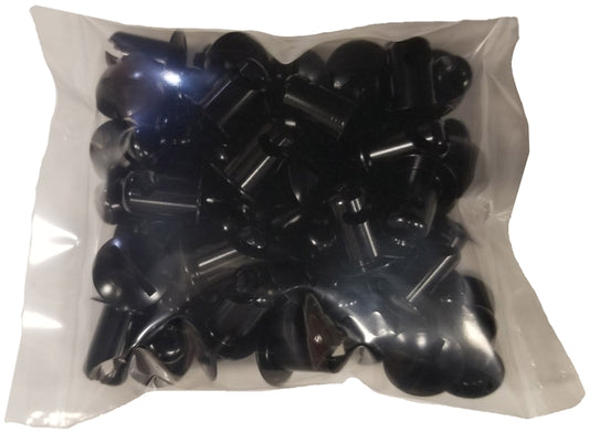 Dzus Button.  Standard Length. Aluminum.  0.500". Black.  50 Pack.