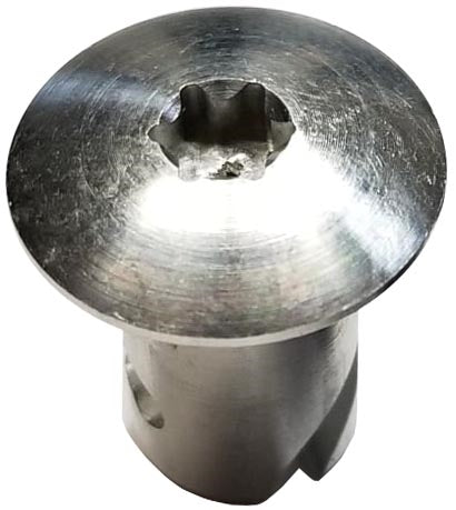Torx Head Dzus Button.  Aluminum.  0.500".