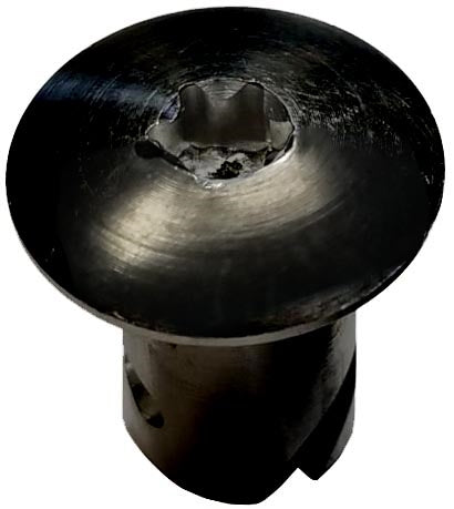 Torx Head Dzus Button.  Aluminum.  0.500".  Black.
