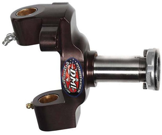DMI Sprint Car Front Spindle.  Aluminum.  Straight Snout.  With Locknut Kit. Black.