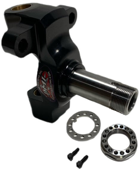 DMI Sprint Car Front Spindle.  Titanium Straight Snout.  Snout With Locknut Kit. Black.