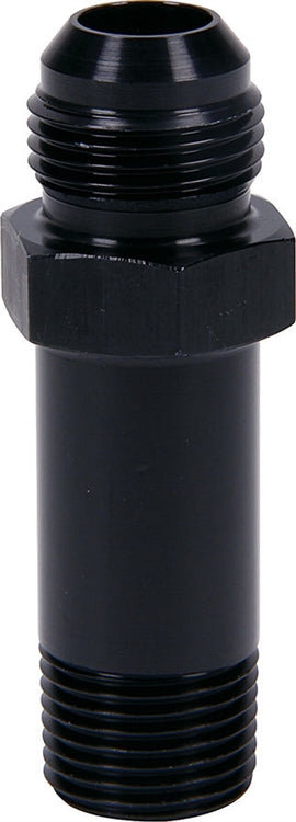 Oil Inlet Fitting. Straight. -10 AN Male to 1/2" NPT Male. Black.
