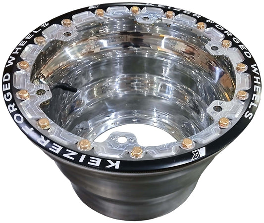Keizer 15"x10" Polished Wheel Half With Beadlock and Mud Cover Tabs