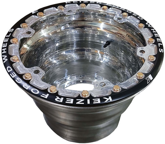 Keizer 15"x11" Polished Wheel Half With Beadlock and Mud Cover Tabs