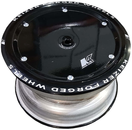 Keizer 15" x 8" x 3" Direct Mount Front Wheel with Outer Beadlock and Mud Cover. Black.