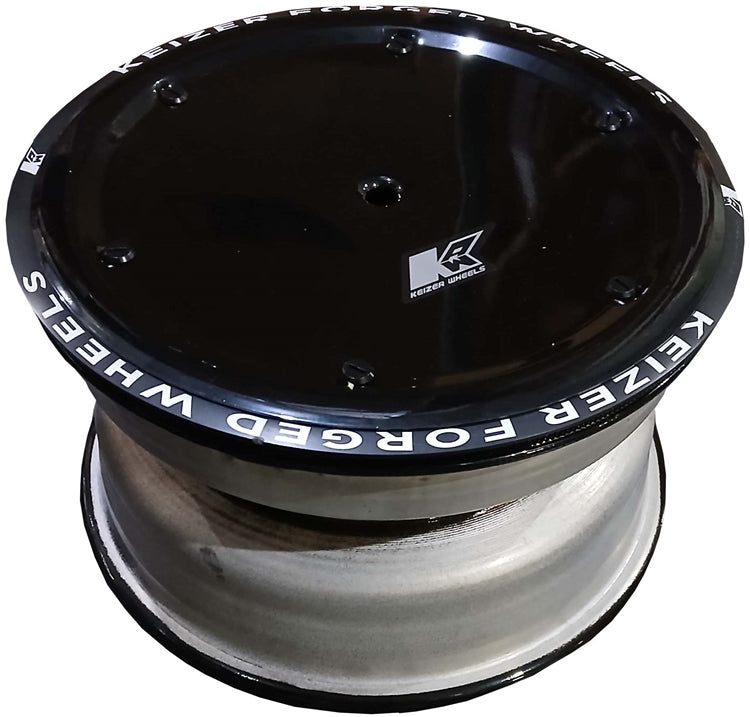 Keizer 15" x 8" x 4" Direct Mount Front Wheel with Outer Beadlock and Mud Cover. Black.
