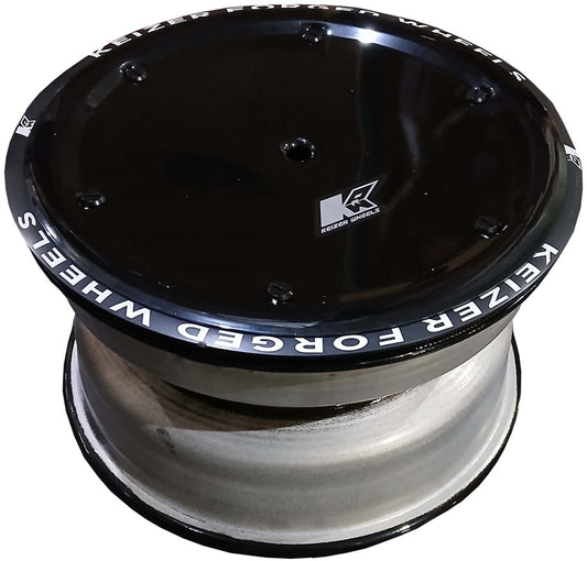 Keizer 15" x 8" x 4" Direct Mount Front Wheel with Outer Beadlock and Mud Cover. Black.