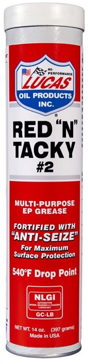 Lucas Oil Red N Tacky Grease 14 Oz Cartridge