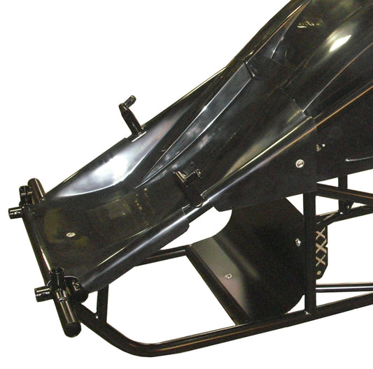 Sprint Car Dual Duct Inside Rail Nose. Black.