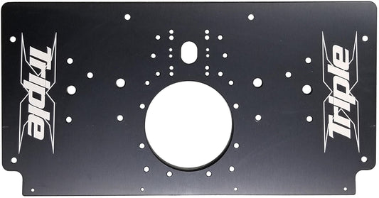 Sprint Car Aluminum Rear Motor Plate.  Raised Rail.  Black.