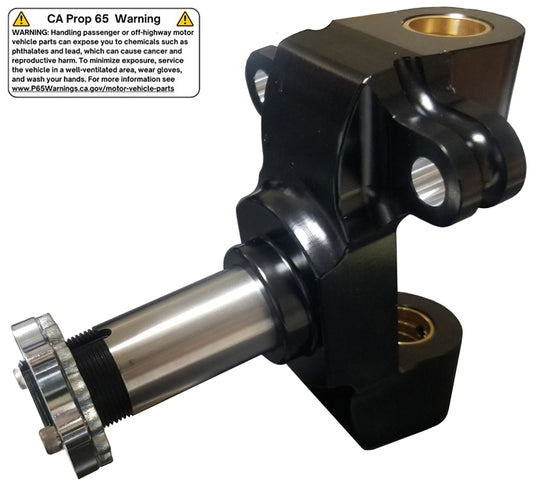 Sprint Car Front Spindle.  Straight Snout.  With Locknut Kit.  Black.