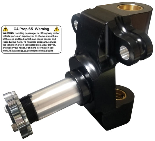 Sprint Car Front Spindle.  Titanium Straight Snout.  With Locknut Kit.  Black.