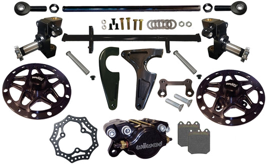 Sprint Car Complete Black Front Axle Assembly With Brake