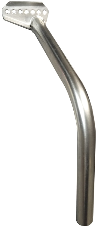Sprint Car Nose Wing Front Post.  Chassis Clamp to Side Board.  Stainless.  Adjustable mounting bracket.  Right Side.