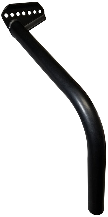 Sprint Car Nose Wing Front Post.  Chassis Clamp to Side Board.  Stainless.  Adjustable mounting bracket.  Left Side. Black.