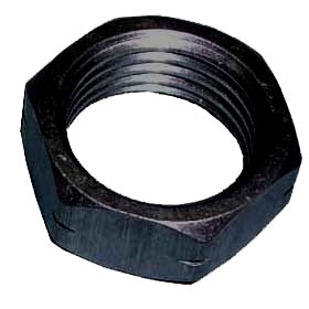 5/8" Jam Nut. Left Hand Thread. Aluminum.  Black.