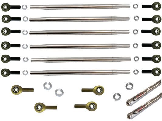 Sprint Car Radius Rod Kit-Polished  (Complete with Drag Link and Tie Rod)