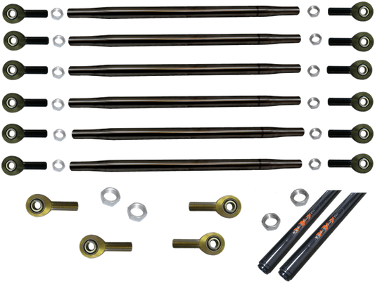 Sprint Car Radius Rod Kit-Black (Complete with Drag Link and Tie Rod)