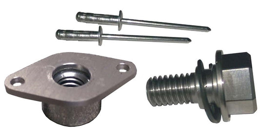 Wheel Cover Threaded Retainer.  Stainless Steel.  1" Spread.