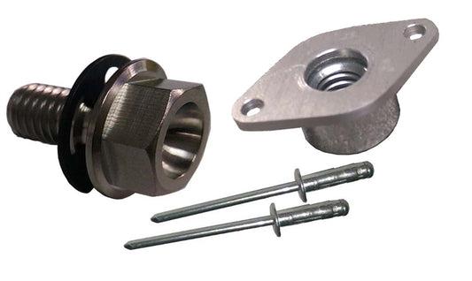 Wheel Cover Threaded Retainer.  Titanium.  1" Spread.