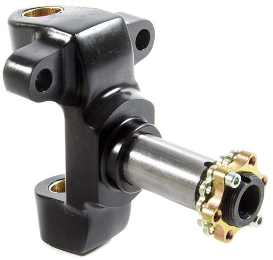 Winters Sprint Car Front Spindle.  Aluminum.  Straight Snout.  With Locknut Kit.  Black.
